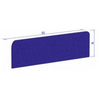 Экран фронтальный для отдельных столов с кронштейнами, обтянутый синей тканью