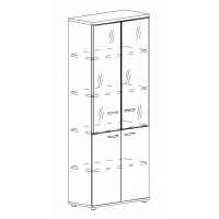  Шкаф для документов со стеклянными дверьми в алюминиевой рамке  А4 9380 БП