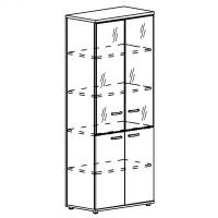  Шкаф для документов со стеклянными дверьми в алюминиевой рамке А4 9390